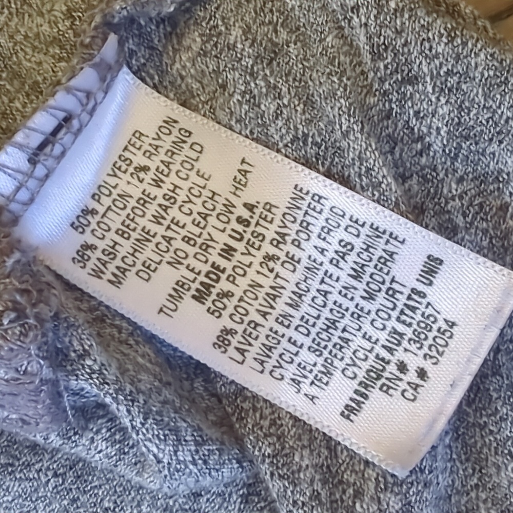 STATESIDE I Heather Gray Cap Short Sleeve Crew Neck Top with Faux Side Knot, XS - Picture 8 of 11